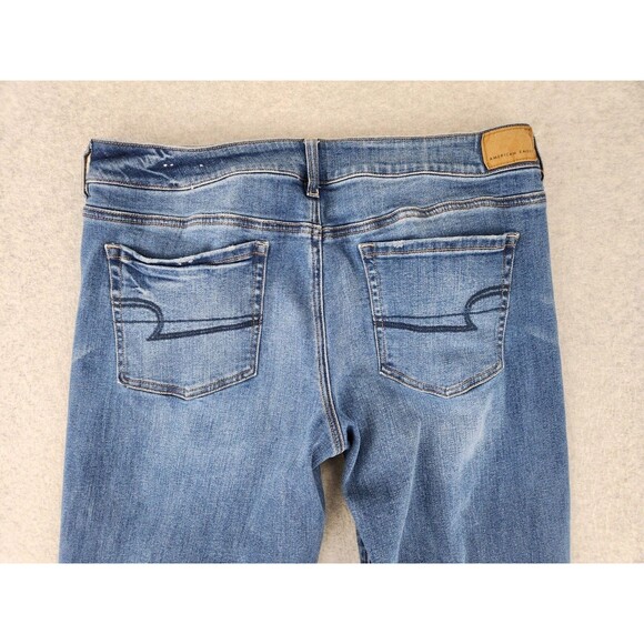 American Eagle Jeans Womens SZ  16 Blue Favorite Boyfriend Super Stretch Bootcut - Picture 10 of 14